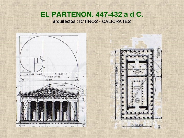 EL PARTENON. 447 -432 a d C. arquitectos : ICTINOS - CALICRATES 