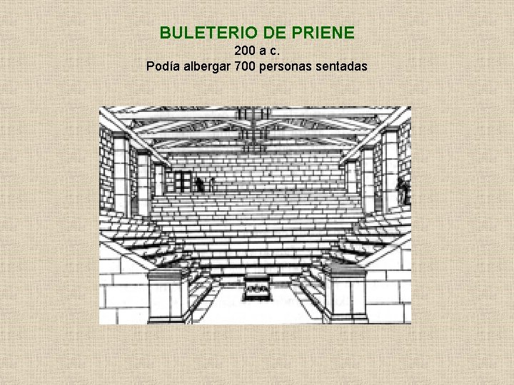 BULETERIO DE PRIENE 200 a c. Podía albergar 700 personas sentadas 