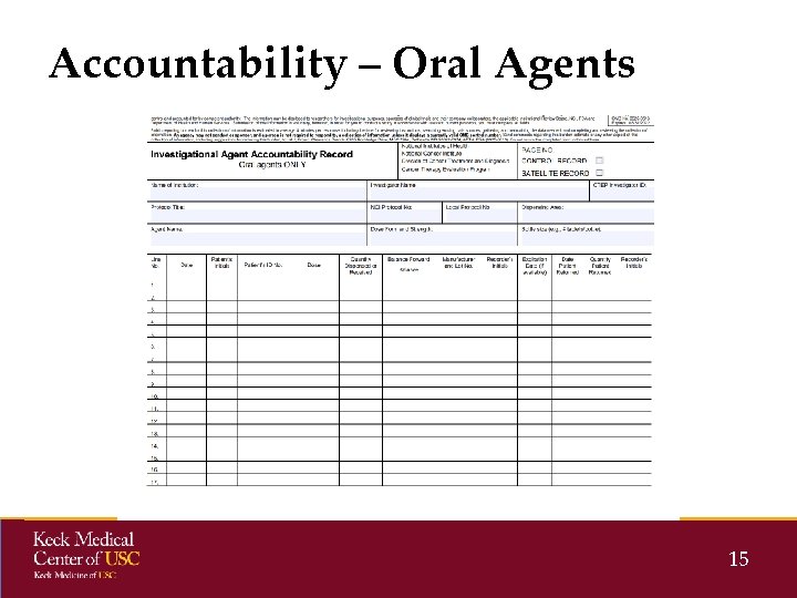 Accountability – Oral Agents 15 Accountability – Oral Agents 15
