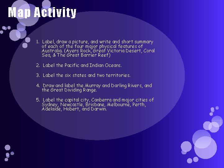 Map Activity 1. Label, draw a picture, and write and short summary of each Map Activity 1. Label, draw a picture, and write and short summary of each