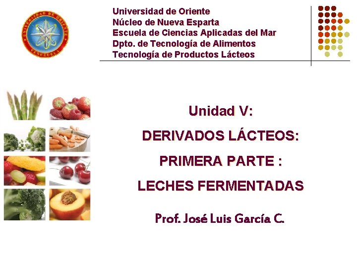 Universidad de Oriente Núcleo de Nueva Esparta Escuela de Ciencias Aplicadas del Mar Dpto.