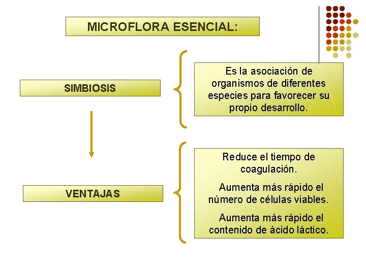 MICROFLORA ESENCIAL: SIMBIOSIS Es la asociación de organismos de diferentes especies para favorecer su