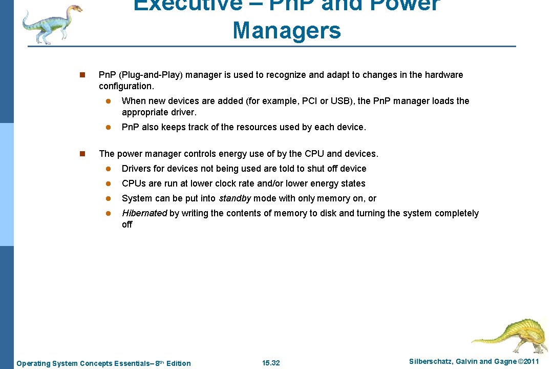Executive – Pn. P and Power Managers n n Pn. P (Plug-and-Play) manager is