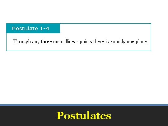 Postulates 