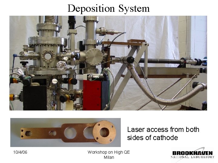 Deposition System Laser access from both sides of cathode 10/4/06 Workshop on High QE