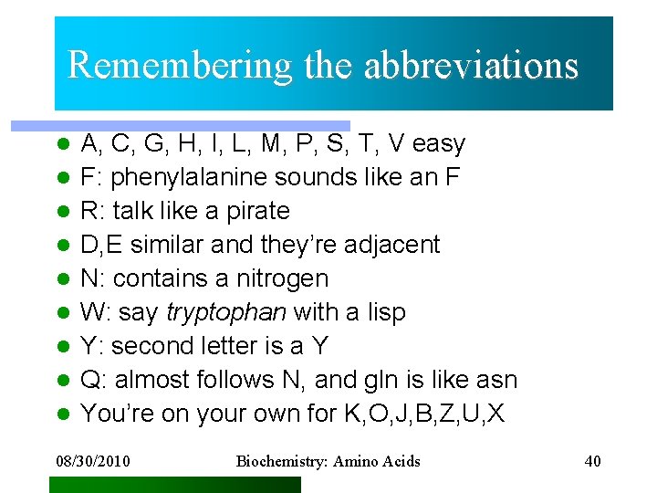 Amino Acids And Peptides Andy Howard Biochemistry Lectures