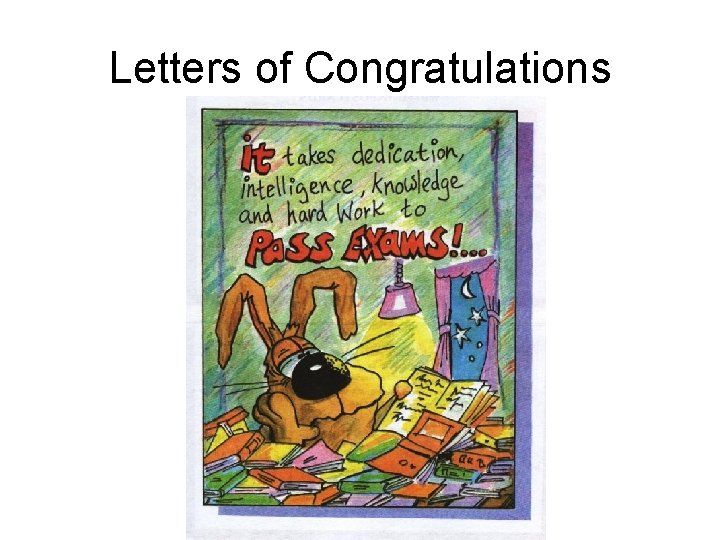 Letters of Congratulations 