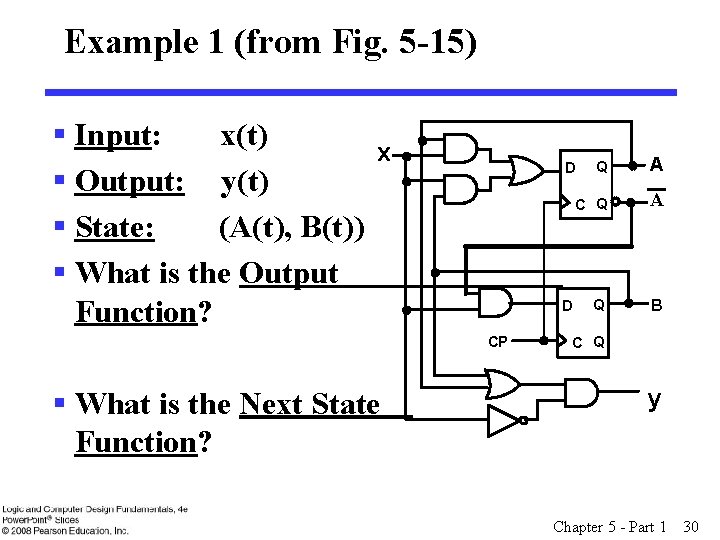 Example 1 (from Fig. 5 -15) § Input: x(t) x D Q § Output: