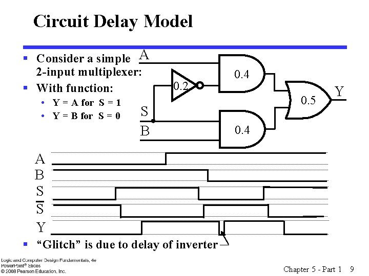 Circuit Delay Model A § Consider a simple 2 -input multiplexer: 0. 4 0.