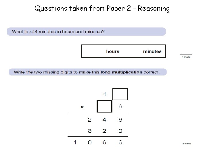 Questions taken from Paper 2 - Reasoning 