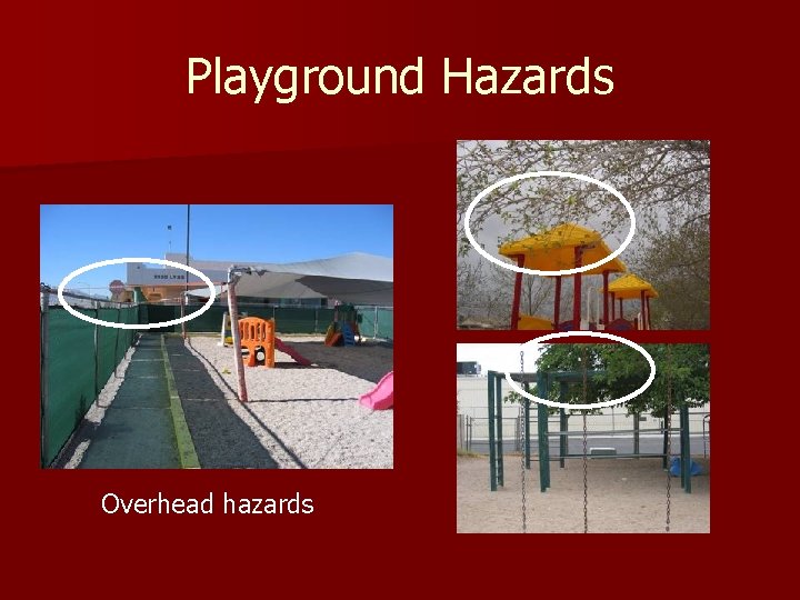 Playground Hazards Overhead hazards Playground Hazards Overhead hazards