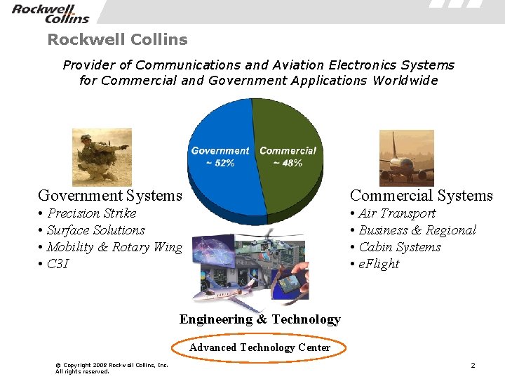 Rockwell Collins Provider of Communications and Aviation Electronics Systems for Commercial and Government Applications