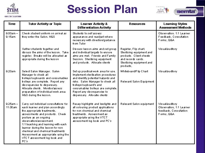 Session Plan Time 9. 00 am – 9. 15 am 9. 20 am 9.