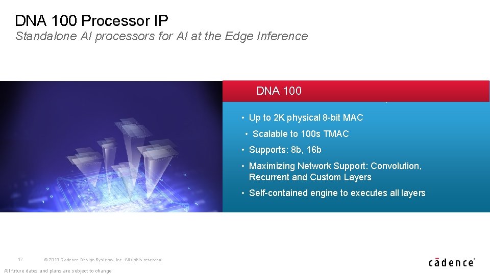 DNA 100 Processor IP Standalone AI processors for AI at the Edge Inference DNA