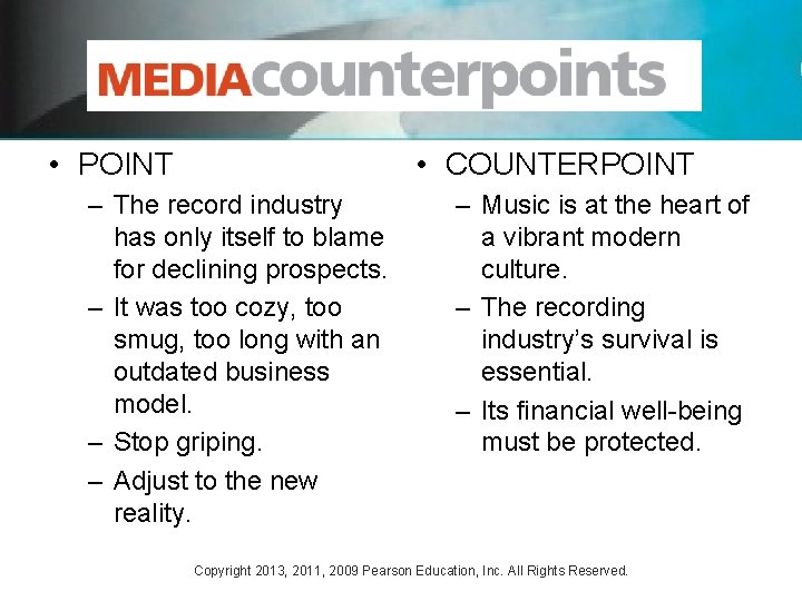  • POINT • COUNTERPOINT – The record industry has only itself to blame