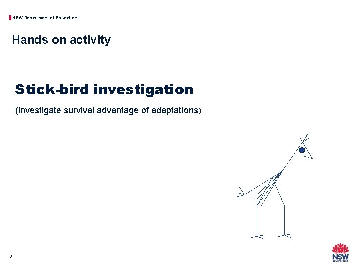 NSW Department of Education Hands on activity Stick-bird investigation (investigate survival advantage of adaptations)