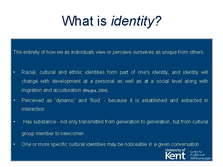 What is identity? The entirety of how we as individuals view or perceive ourselves