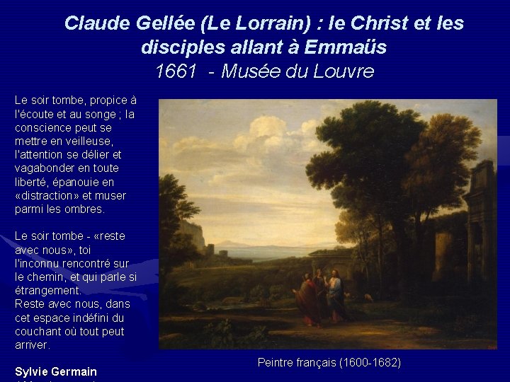 Claude Gellée (Le Lorrain) : le Christ et les disciples allant à Emmaüs 1661