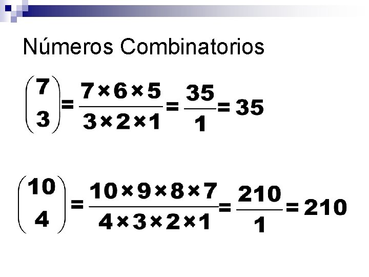 Números Combinatorios 