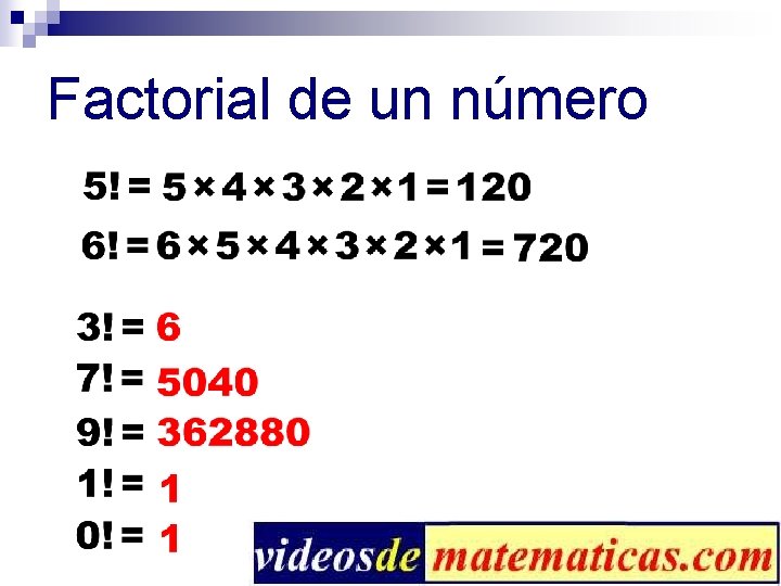 Factorial de un número 