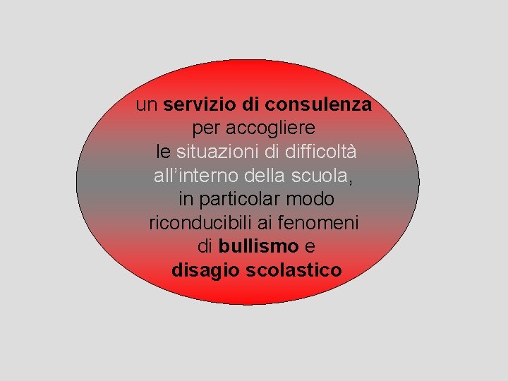 un servizio di consulenza per accogliere le situazioni di difficoltà all’interno della scuola, in