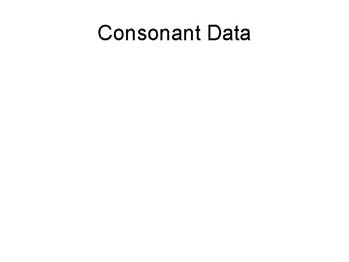 Consonant Data 