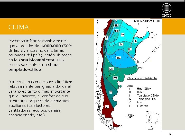 CLIMA Podemos inferir razonablemente que alrededor de 4. 000 (50% de las viviendas no