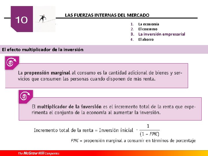 LAS FUERZAS INTERNAS DEL MERCADO 1. 2. La economía El consumo 4. El ahorro