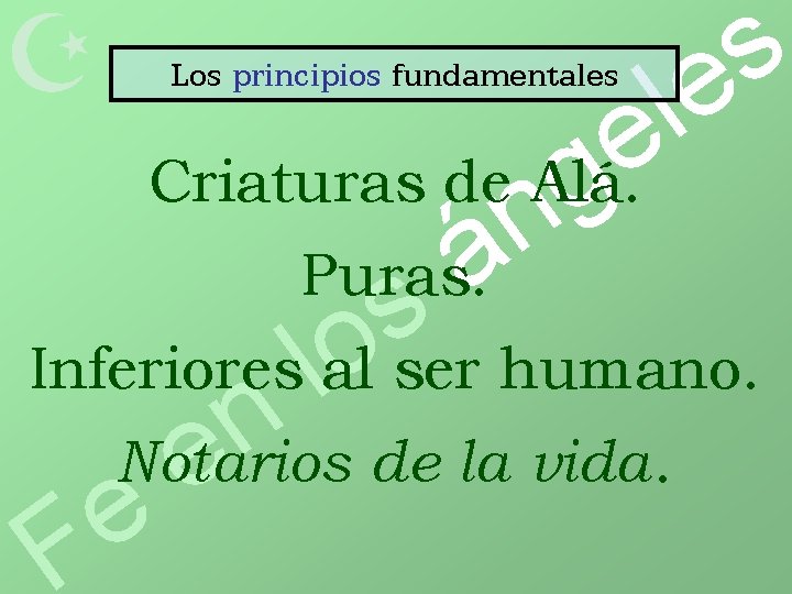  Los principios fundamentales s e l e Criaturas de Alá. g n Puras.