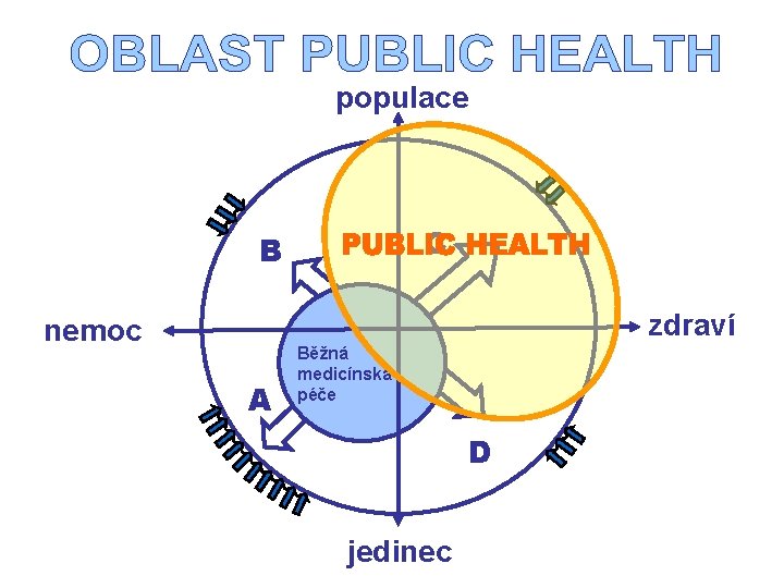 populace C B zdraví nemoc A Běžná medicínská péče D jedinec 