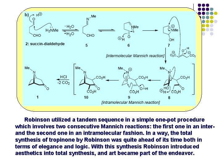 Robinson utilized a tandem sequence in a simple one-pot procedure which involves two consecutive