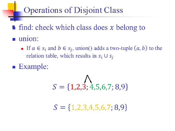 Operations of Disjoint Class n 