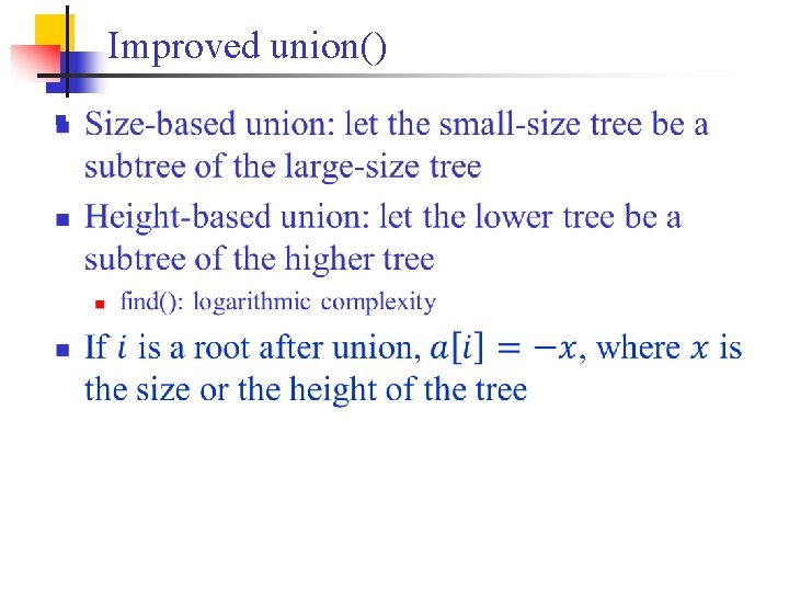 Improved union() n 
