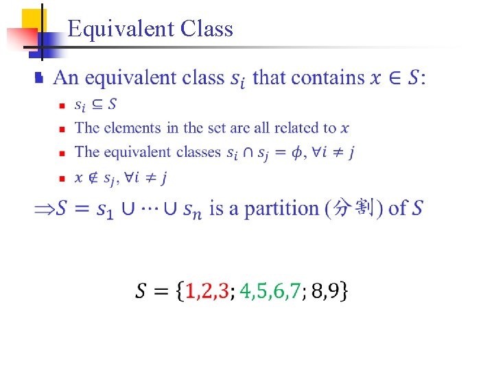 Equivalent Class n 