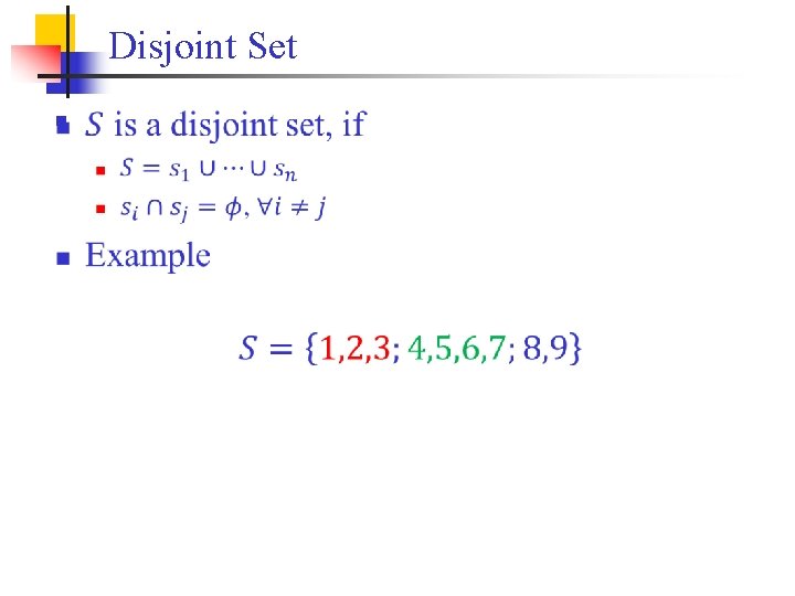 Disjoint Set n 