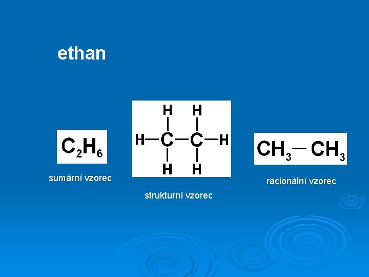 ethan sumární vzorec racionální vzorec strukturní vzorec 