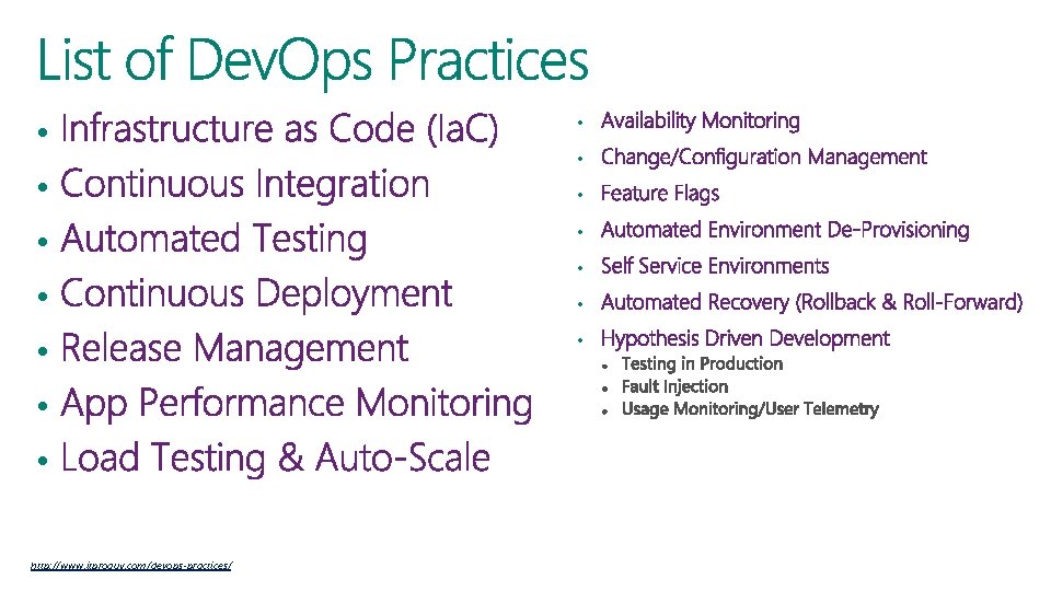 • • • http: //www. itproguy. com/devops-practices/ • • • • • • http: //www. itproguy. com/devops-practices/ • • •