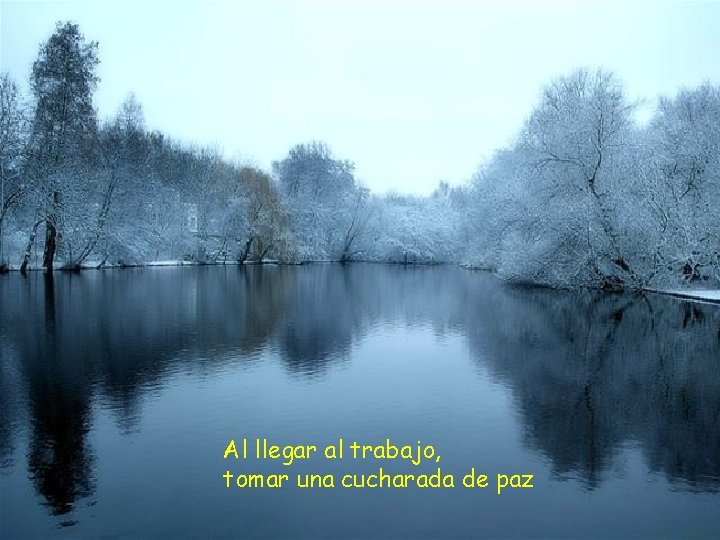 Al llegar al trabajo, tomar una cucharada de paz 