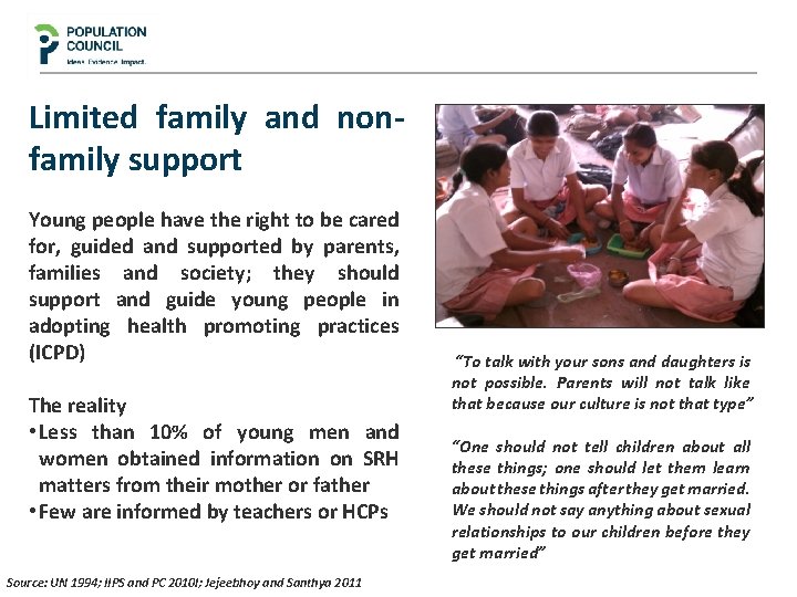 The health of adolescents and youth in India
