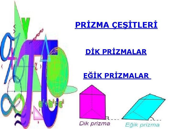 PRİZMA ÇEŞİTLERİ DİK PRİZMALAR EĞİK PRİZMALAR 