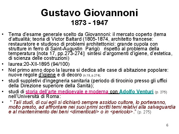 Gustavo Giovannoni 1873 - 1947 • Tema d’esame generale scelto da Giovannoni: il mercato Gustavo Giovannoni 1873 - 1947 • Tema d’esame generale scelto da Giovannoni: il mercato