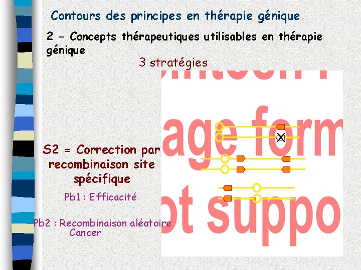 Contours des principes en thérapie génique 2 - Concepts thérapeutiques utilisables en thérapie génique