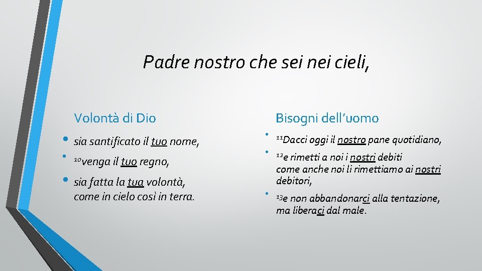 Padre nostro che sei nei cieli, Volontà di Dio • sia santificato il tuo