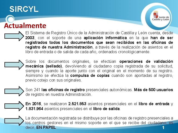 SIRCYL Actualmente El Sistema de Registro Único de la Administración de Castilla y León