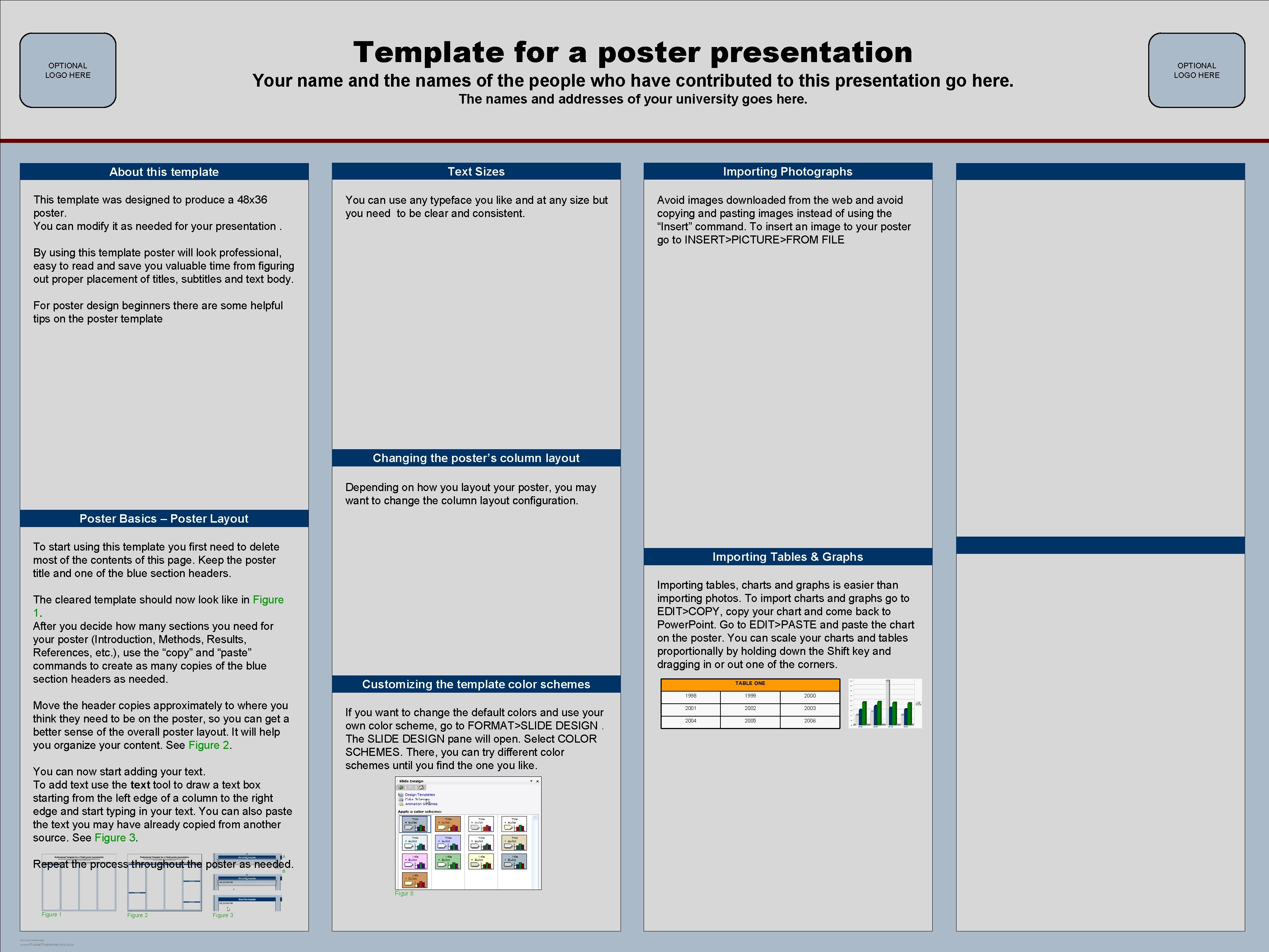 Template for a poster presentation OPTIONAL LOGO HERE Your name and the names of