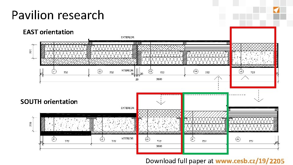 Pavilion research EAST orientation SOUTH orientation Download full paper at www. cesb. cz/19/8888 2205