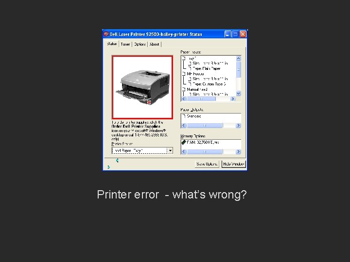 Printer error - what’s wrong? 