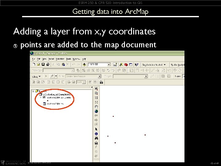ESRM 250 & CFR 520: Introduction to GIS Getting data into Arc. Map Adding ESRM 250 & CFR 520: Introduction to GIS Getting data into Arc. Map Adding
