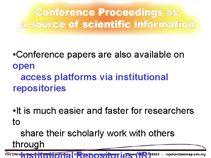 • Conference papers are also available on open access platforms via institutional repositories • Conference papers are also available on open access platforms via institutional repositories