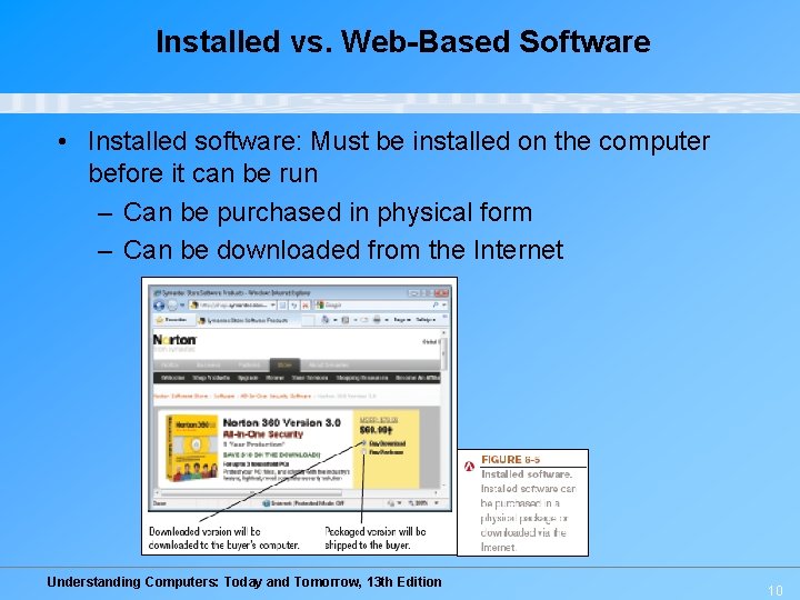 Installed vs. Web-Based Software • Installed software: Must be installed on the computer before